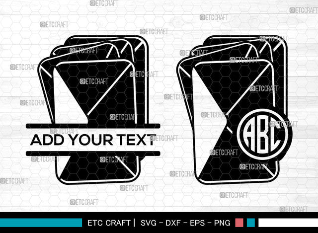 Envelope Monogram SVG, Split Monogram SVG, Mail Svg, Post Svg, Letter Svg, Mailing Svg, Envelope SVG ETC Craft 