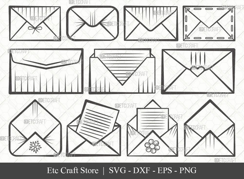 Envelope Outline SVG Cut File | Mail Svg | Heart Envelope Svg | Mailing ...