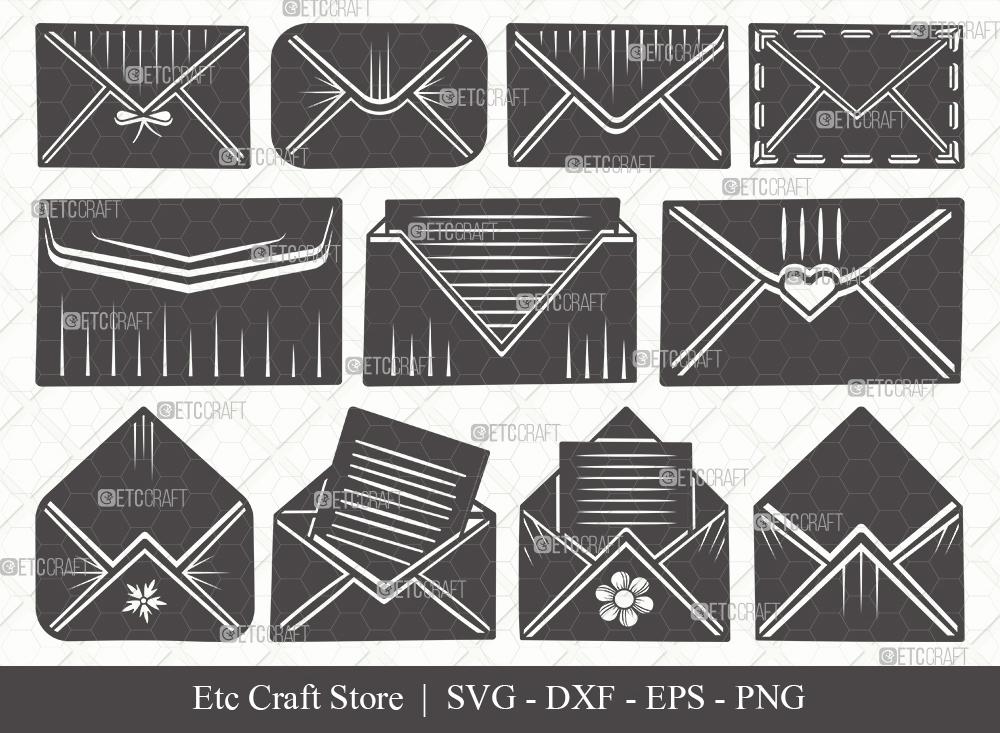 Envelope Silhouette SVG Cut File | Mail Svg | Heart Envelope Svg ...