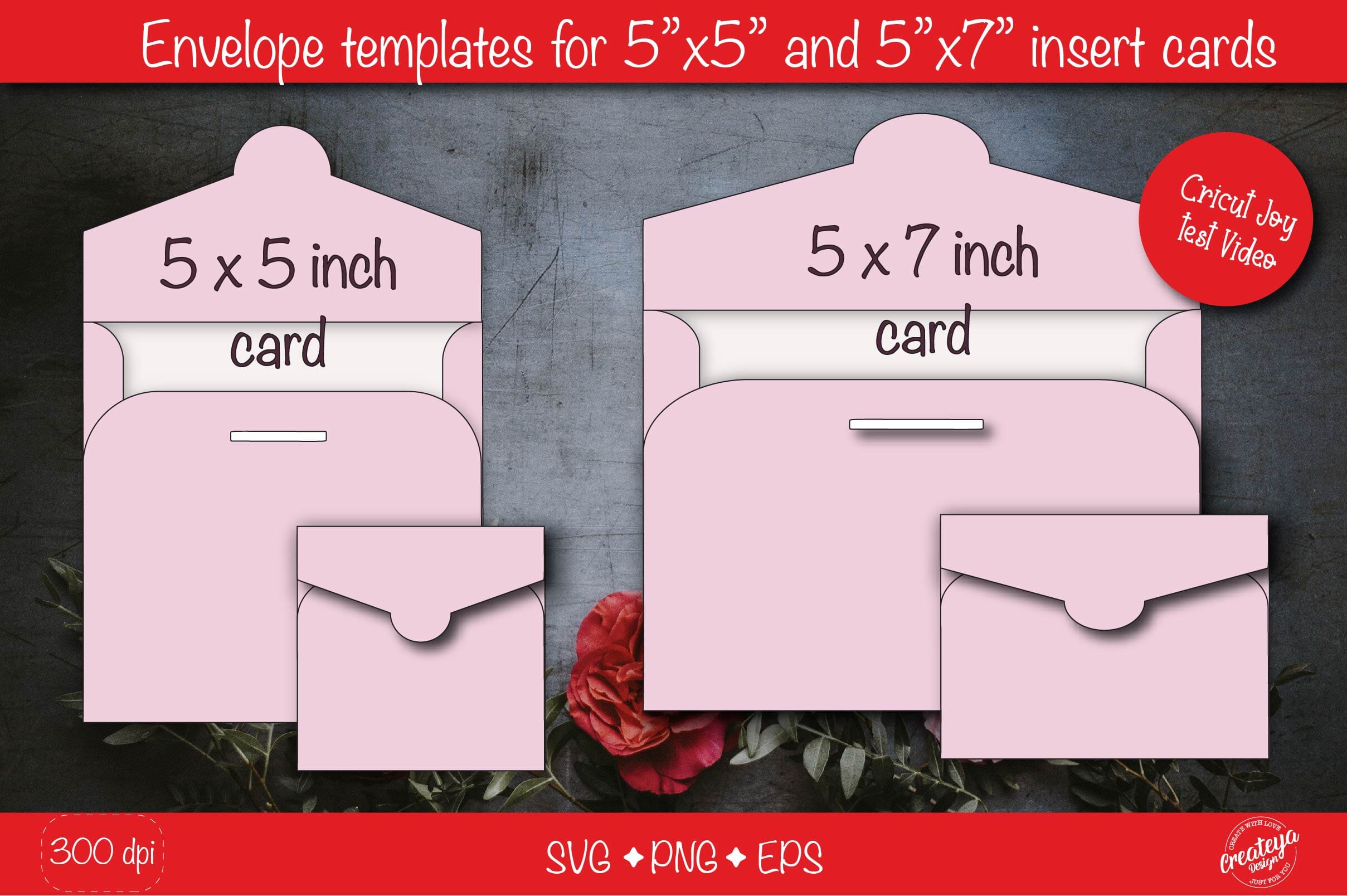 SVG: Floral Card Blank Insert Card. Cricut Joy Friendly. Draw and Cut Card  Design. Envelope Template Included. Cricut Joy Card Blank SVG 