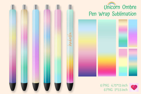 Epoxy Pen Wrap Bundle. Neon and Unicorn Pen Wrap Sublimation Sublimation Kseniia designer 