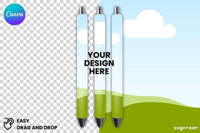 Epoxy Pen Wrap Canva Mockup | Drag & Drop Mock Up Photo SvgOcean 