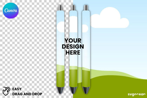 Epoxy Pen Wrap Canva Mockup | Drag & Drop Mock Up Photo SvgOcean 