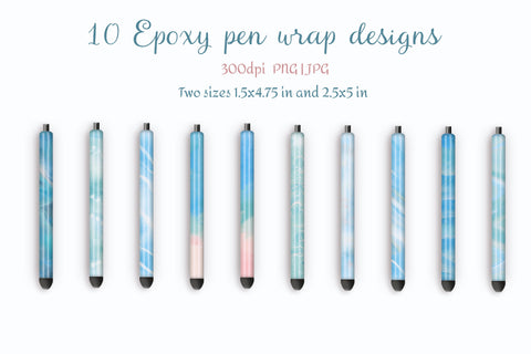Epoxy pen wrap sublimation designs png, waterslide pen wraps Sublimation LuckyTurtleArt 