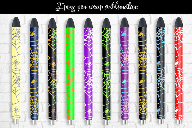 Epoxy pen wraps sublimation Halloween design Sublimation Svetana Studio 