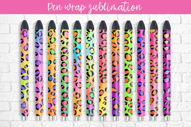 Epoxy pen wraps sublimation leopard print design Sublimation Svetana Studio 