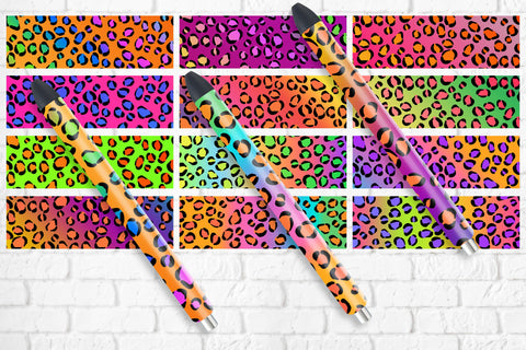 Epoxy pen wraps sublimation leopard print design Sublimation Svetana Studio 