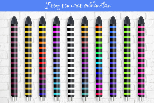 Epoxy pen wraps sublimation striped design Sublimation Svetana Studio 
