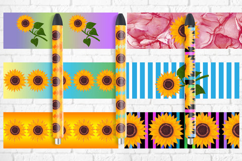 Epoxy pen wraps sublimation sunflower design Sublimation Svetana Studio 