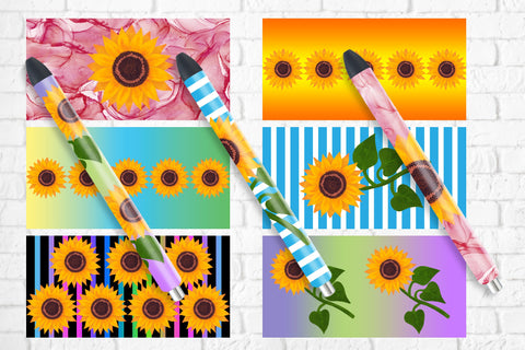 Epoxy pen wraps sublimation sunflower design Sublimation Svetana Studio 