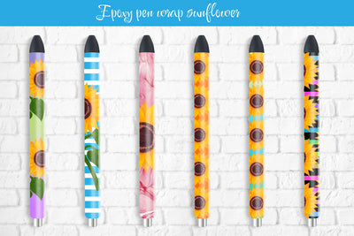 Epoxy pen wraps sublimation sunflower design Sublimation Svetana Studio 