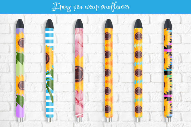 Epoxy pen wraps sublimation sunflower design Sublimation Svetana Studio 