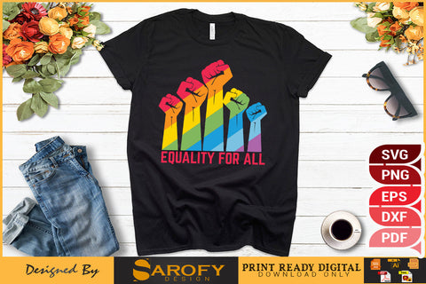 Equality for all funny LGBTQ Pride SVG Sarofydesign 