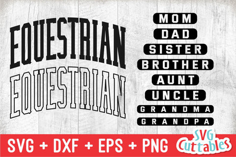 Equestrian Family svg - Equestrian Mom svg - eps - dxf - png -Equestrian Cut File - Silhouette - Cricut - Digital Download SVG Svg Cuttables 