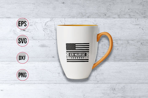 ER Nurse American flag Quotes SVG Design. SVG uniquesvg99 
