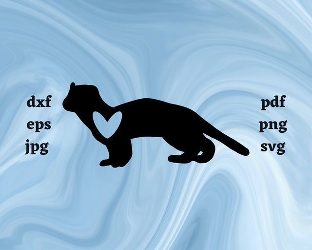 Ermine Heart SVG Cut File SVG Northern Light SVG 