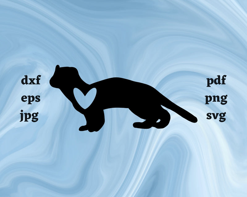 Ermine Heart SVG Cut File SVG Northern Light SVG 