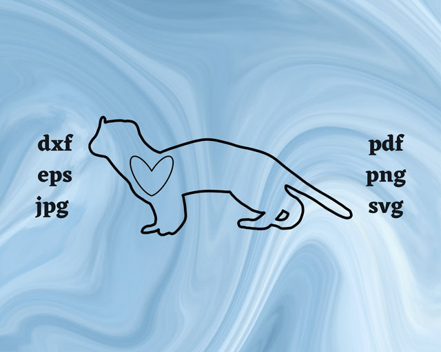 Ermine Heart SVG Cut File SVG Northern Light SVG 