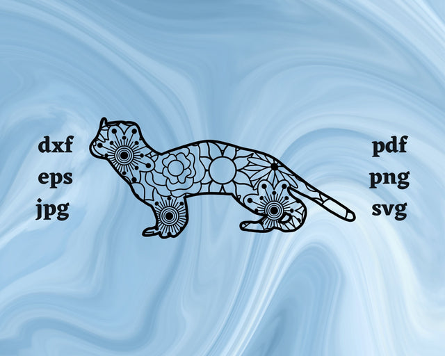 Ermine Mandala SVG Cut File SVG Northern Light SVG 