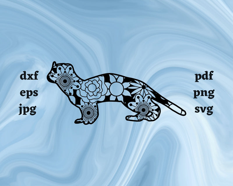 Ermine Mandala SVG Cut File SVG Northern Light SVG 