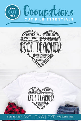 ESOL teacher svg subway art heart design SVG SVG Cut File 