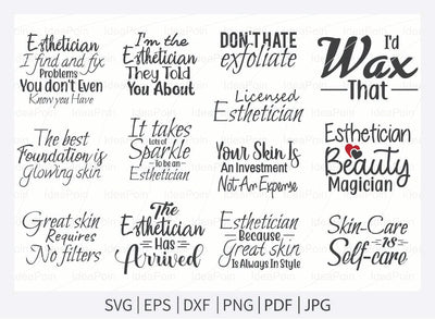 Esthetician Quotes svg, Esthetician svg, Esthetician SVG Bundle, Esthetician Shirt svg, Gift for Esthetician SVG Dinvect 