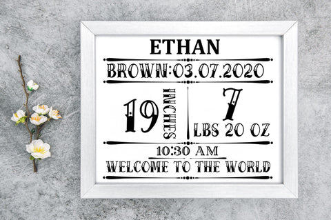 Ethan brown 03 07 2020 19 inches 7 lbs SVG Design SVG Regulrcrative 