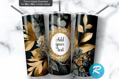 Eucalyptus Floral Garden 20 oz / 30 oz Tumbler PNG Sublimation Regulrcrative 