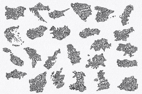 European Countries Mandala Bundle - 52 Europe SVG Files SVG Old Market 
