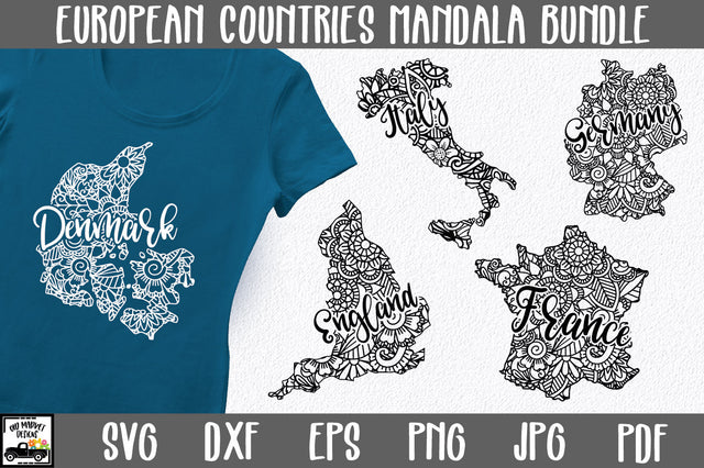 European Countries Mandala Bundle - 52 Europe SVG Files SVG Old Market 