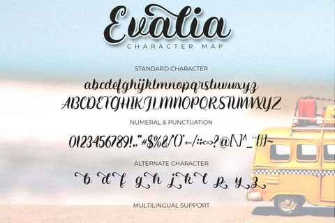 Evalia Font love script 
