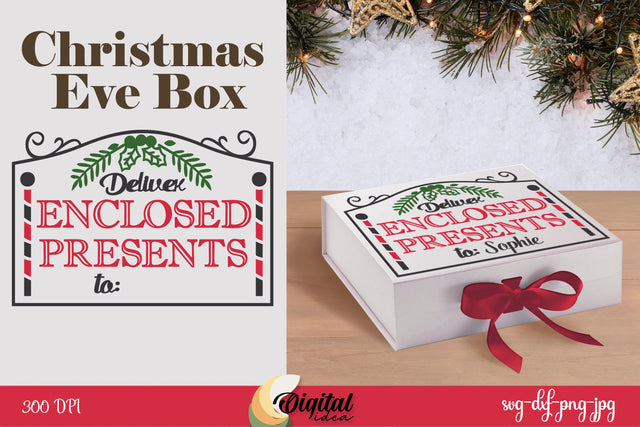 Eve Box SVG. 3D Christmas Eve Box Paper Cut. 3D Box Paper 3D Paper Evgenyia Guschina 