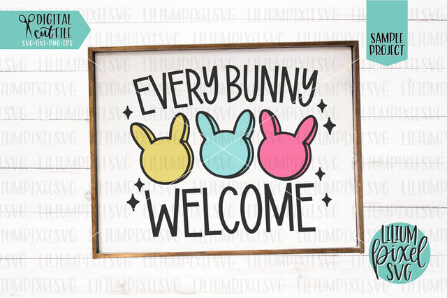Every Bunny Welcome - Retro Bunnies SVG Lilium Pixel SVG 