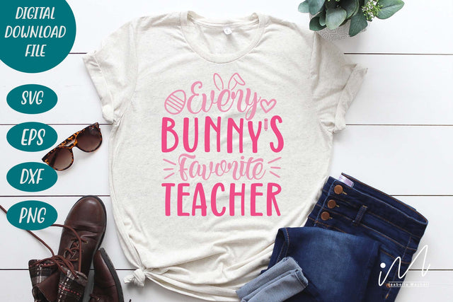 Every bunny's favorite teacher svg, Easter teacher svg SVG Isabella Machell 
