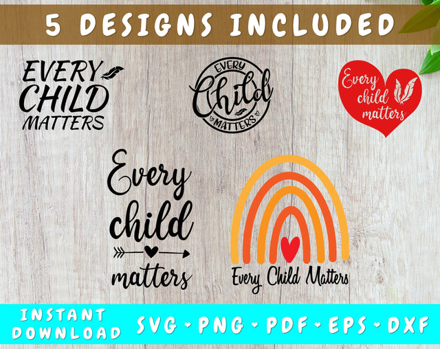 Every Child Matters SVG, Orange Day Shirt SVG, 5 Designs Included SVG HappyDesignStudio 