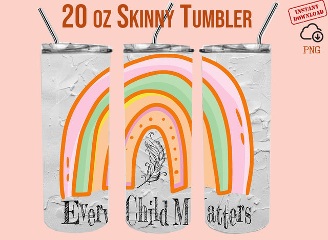 Every Child Matters Tumbler Skinny Full Wrap 20oz Png, Save Our Children Tumbler Wrap, Dream Catcher Tumbler Straight Rainbow Tumbler Wrap SVG 1966digi 