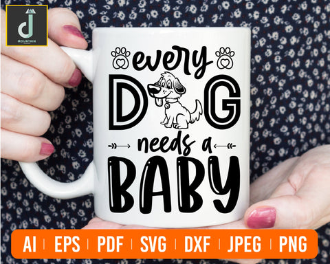 Every Dog Needs A Baby Svg, My Siblings Have Paws Svg, Dxf Eps Png, Silhouette, Cricut, Cameo, Digital, Funny Baby Svg, Dog Lover, Baby Svg SVG Alihossainbd 