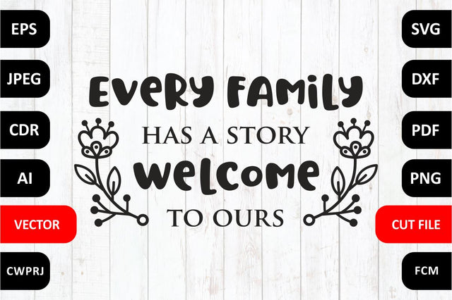 Every family has a story Welcome to ours Family SVG Quote cut file SVG Zoya Miller 