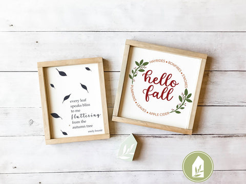 Every Leaf Speaks Bliss SVG | Autumn SVG | Fall Emily Bronte Quote SVG LilleJuniper 