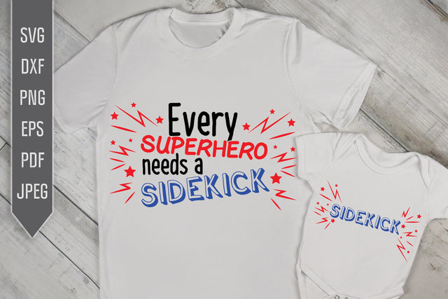 Every Superhero Needs A Sidekick Svg, dxf, png, eps. Brothers Funny Matching Shirts Svg. Sisters Svg. New Brother Svg. New Sister Svg SVG Mint And Beer Creations 
