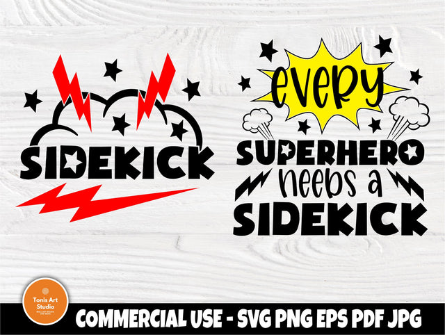 Every Superhero Needs A Sidekick Svg Png Eps Pdf Jpg Cut File, Daddy and Son Svg, Baby Boy Svg, Superhero Svg, Cameo Cricut, Baby Onesie Svg SVG TonisArtStudio 