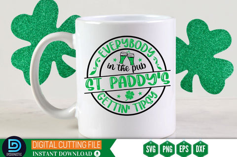 Everybody in the pub st. paddy's gettin' tipsy SVG SVG DESIGNISTIC 