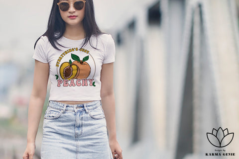 Everything's Just Peachy - Retro SVG PNG Graphic Design Sublimation SVG Karma Genie Graphics 