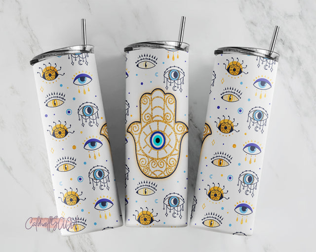 EVIL EYE 20oz skinny tumbler sublimation designs for straight,tapered tumbler Png Sublimation CaldwellArt 