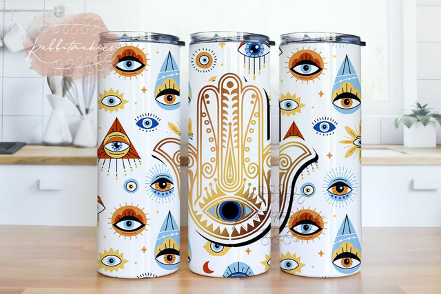 Evil Eye 20oz Skinny Tumbler Sublimation Designs, Straight PNG Digital Download, Celestial Zodiac, witch vibes tumbler sublimation designs Sublimation Rabbitmakies 