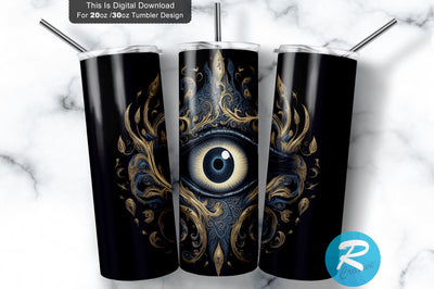 Evil Eye Moon 20 oz / 30 oz Skinny Tumbler Sublimation Regulrcrative 