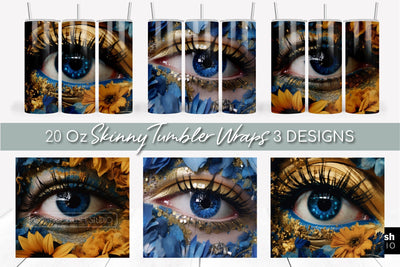 Evil Eye Skinny Tumbler Wrap Sublimation Bundle Sublimation OrangeBrushStudio 