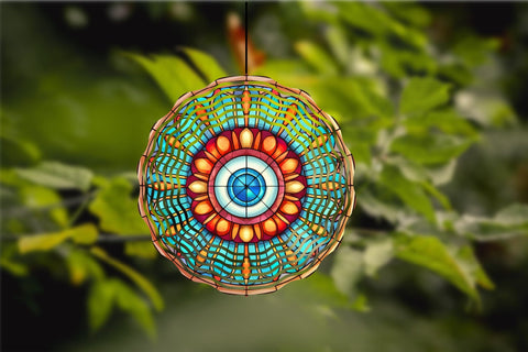 Evil Eye Stained Glass Wind Spinner Sublimation Bundle Sublimation OrangeBrushStudio 