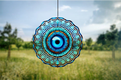Evil Eye Stained Glass Wind Spinner Sublimation Bundle Sublimation OrangeBrushStudio 