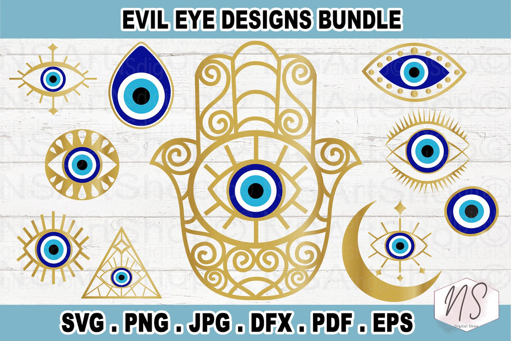 Evil Eye SVG Bundle, Humsa SVG Cut files, Turkish Eye SVG, Evil Eye ...